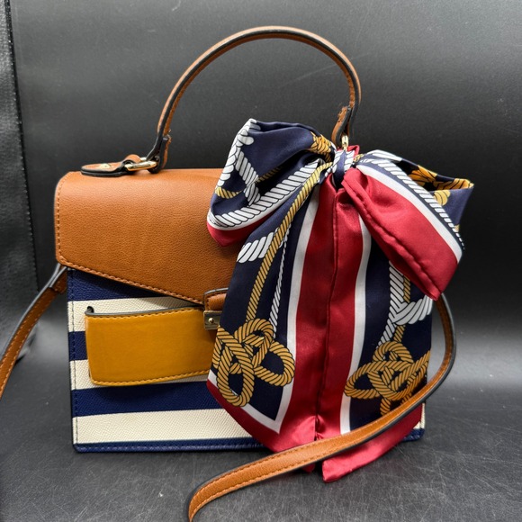 Aldo Handbags - Aldo Byworth Crossbody Bag Womens Small Nautical Striped Scarf Patriotic